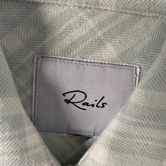 Rails Womens Hunter Top Seafoam Button Down Size XXS Casual Long Sleeve Plaid - Picture 4 of 11